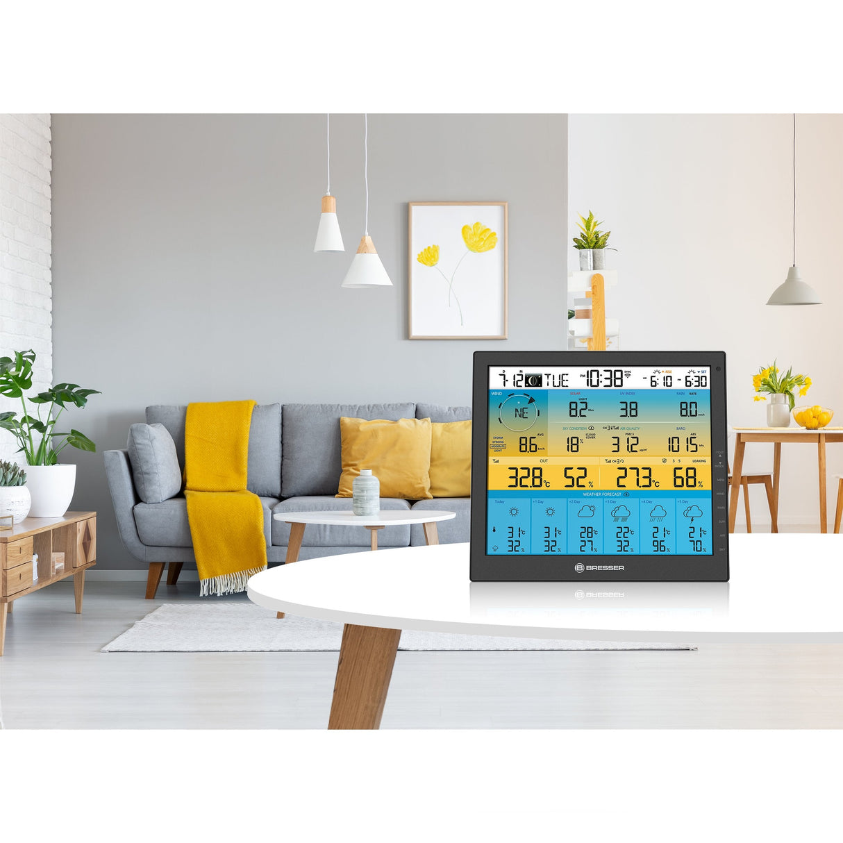 Bresser Optics 7003220 Estación Meteorológica Digital Negro Lcd Batería/Solar Wifi