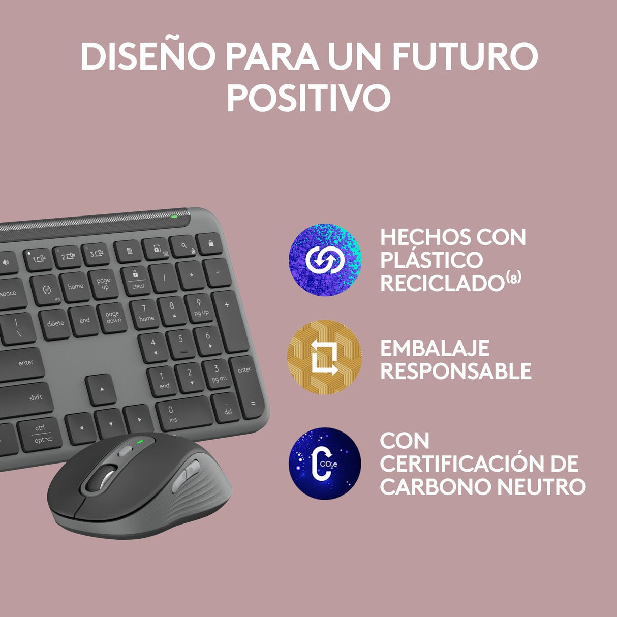 Teclado Español + Raton Logitech Mk950 Inalambrico 920-012486