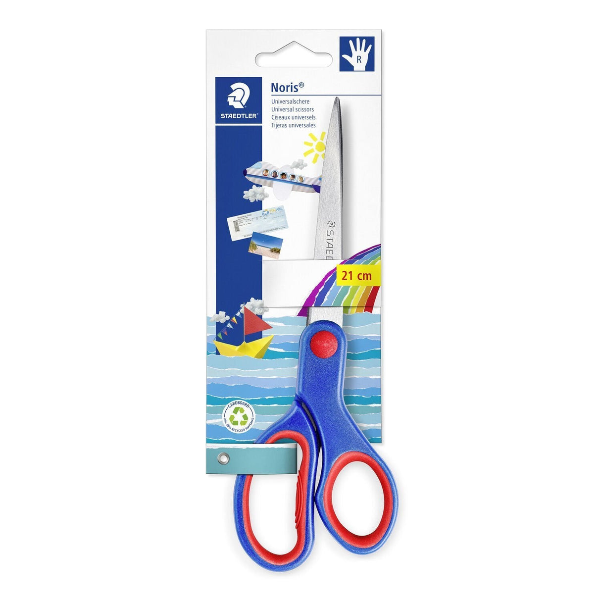 Staedtler Noris 965 Tijera Escolar Para Niños - Acero Inoxidable - Suave Y Ergonomica - Corte De Calidad - Longitud 21cm