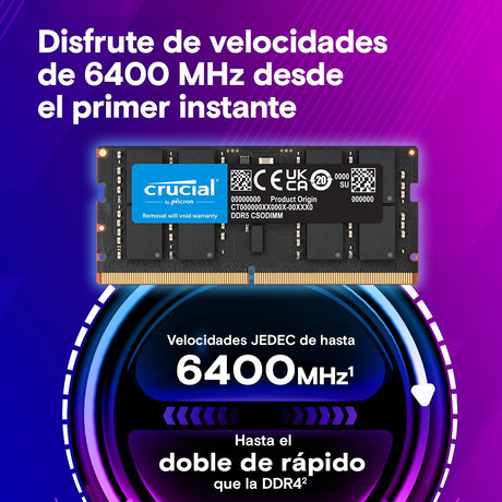 EAN 649528941220 - Crucial CT2K32G64C52CS5 módulo de memoria 64 GB 2 x 32 GB DDR5 6400 MT/s imagen 2