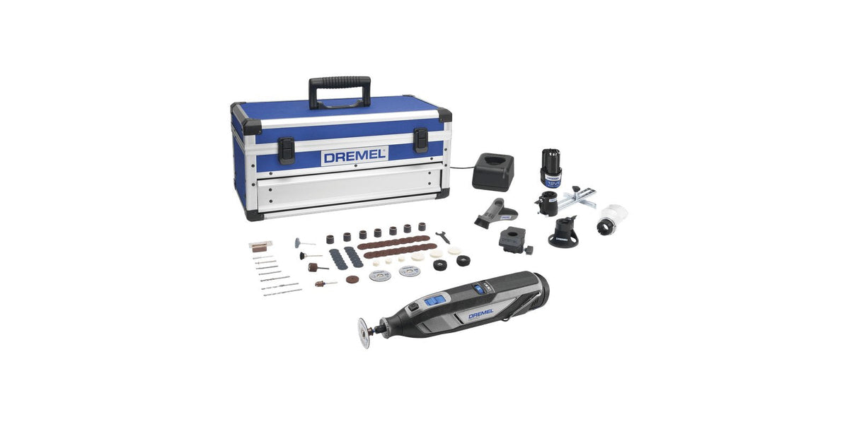 Herramienta Multifuncional Inalámbrica Dremel 8240-5/65, 12 Voltios (Negro/Gris, Batería Li-Ion 2ah, Accesorios De 65 Piezas, Maletín De Aluminio)