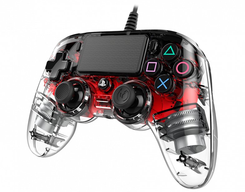 Nacon Compact Controller Wired Para Ps4 Iluminado Rojo