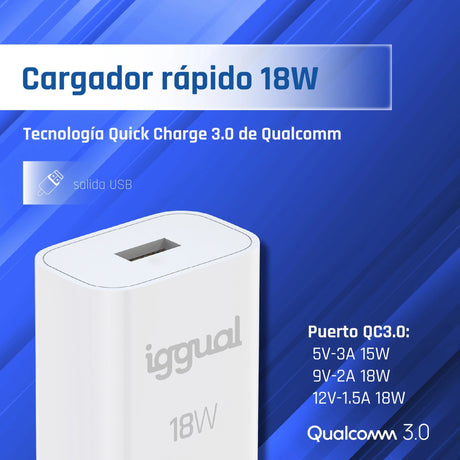 EAN 8435364317174 - iggual IGG317174 cargador de dispositivo móvil Universal Blanco USB Interior imagen 3