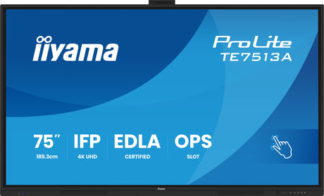 EAN 4948570124817 - iiyama TE7513A-B1AG pantalla de señalización Panel plano interactivo 190,5 cm (75") Wifi 500 cd / m² 4K U imagen 3