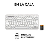 Teclado Logitech Pebble Keys 2 K380s Rf Wireless + Bluetooth Qwerty  Blanco Español