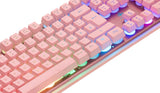 Teclado Alemán Deltaco Gam-021-Rgb-P-De Juego Usb Qwertz Rosa