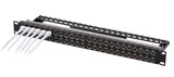 Efb 24-Port Patchpanel Cat.6a 1he Bestckt Mit Einbauadapter Schwarz