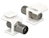 Keystone Modul Iec Stecker > F Buchse Weiss