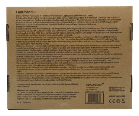 EAN 4040895012692 - RealPower 495562 soporte para ordenador portátil Acero inoxidable 43,2 cm (17") imagen 5