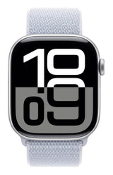 Apple Watch Series 10, Smartwatch Plateado, Aluminio, 46 ??Mm, Sport Loop Nube Azul, Cellular Mwy23qf/A