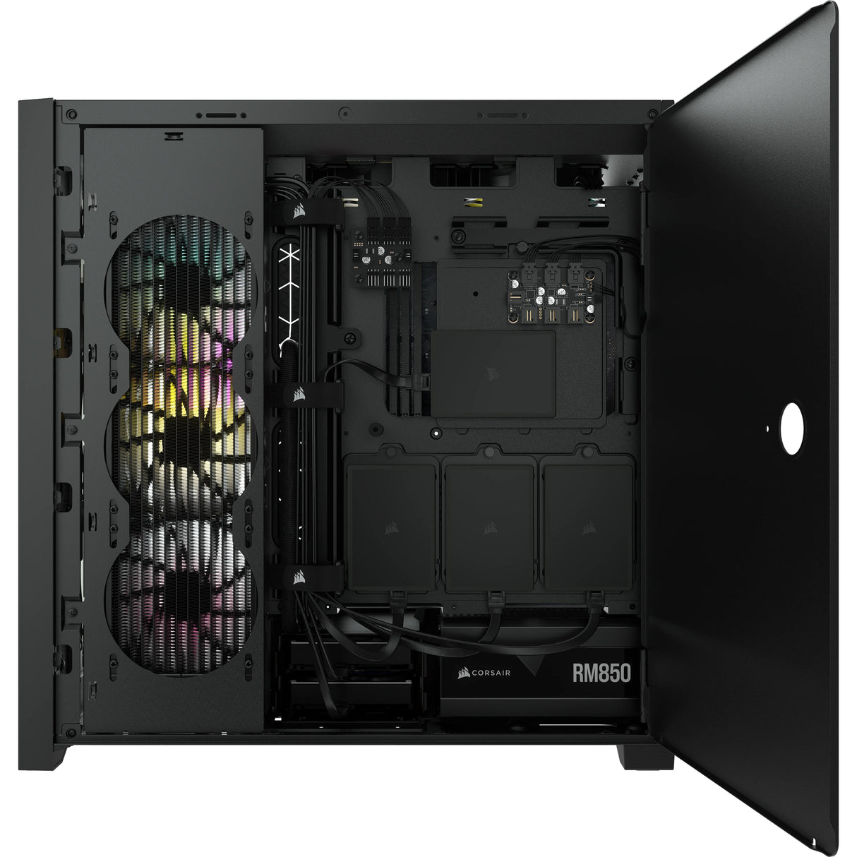 Caja Pc Corsair Icue 5000x Cristal Templado Negra
