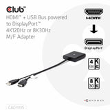 EAN 8719214472498 - CLUB3D CAC-1335 adaptador de cable de vídeo 1 m HDMI + USB DisplayPort imagen 4