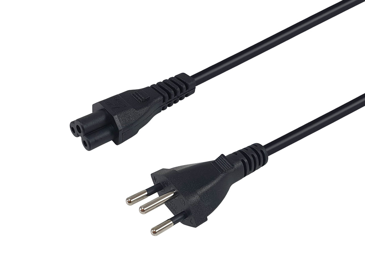 Equip Cable De Alimentación T12 ->C5 H/M Negro 1.80m Pvc