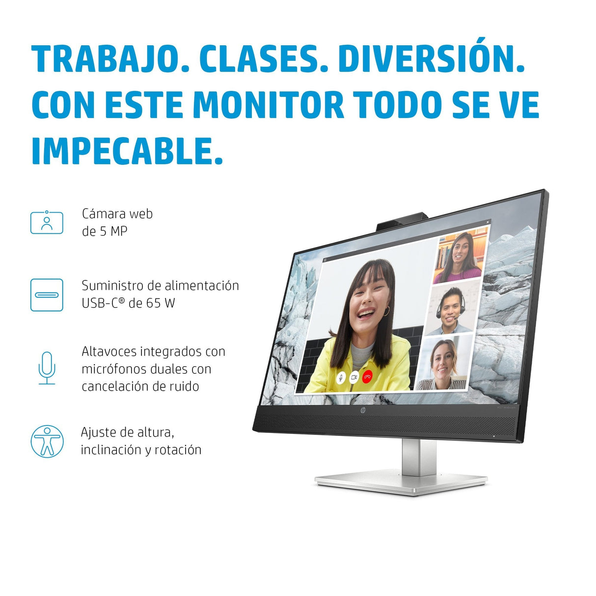 EAN 0195908730224 - HP E-Series E27m G4 QHD USB-C Conferencing Monitor pantalla para PC 68,6 cm (27") 2560 x 1440 Pixeles Qua imagen 7