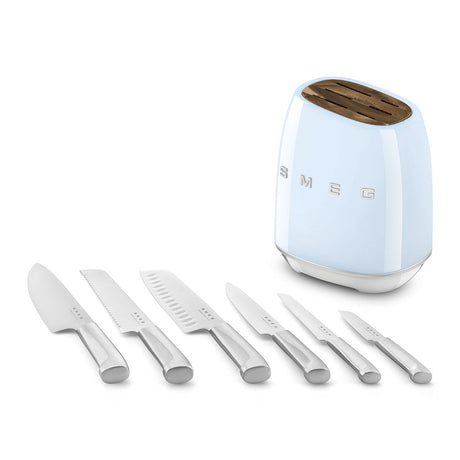 EAN 8017709344207 - Smeg KBSF02PB taco para cuchillos Bloque con ranuras para cuchillos Plástico, Acero inoxidable, Madera Az imagen 5