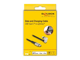 Delock Daten- Y Cable De Carga Usb Tipo-C A Lightning F 180° Angular 2 M Mfi