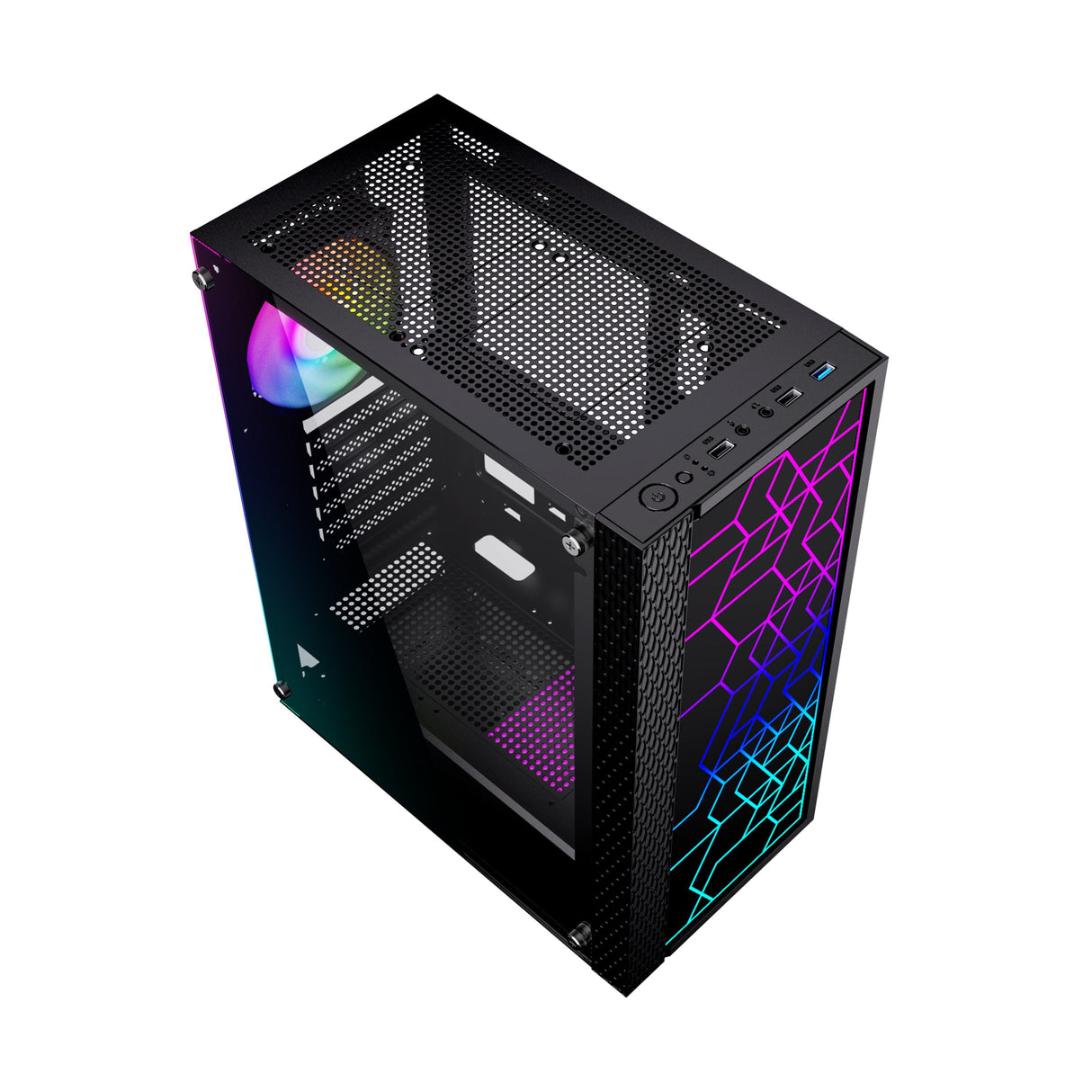 Caja Pc Gembird Fornax 2500 Atx - Argb Backlight Black