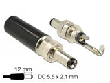 Steckverbinder Dc 5,5 X 2,1 Mm Mit Länge 12,0 Mm Hohlstecker Lötversion