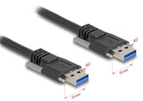 Delock Usb 5 Gbps Cable Typ-A Stecker Zu Typ-A Stecker Mit Schraubenabstand 19 Mm 1 M Schwarz