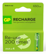 Recharge Aaa Batteries 650mah 4-Pack 201238