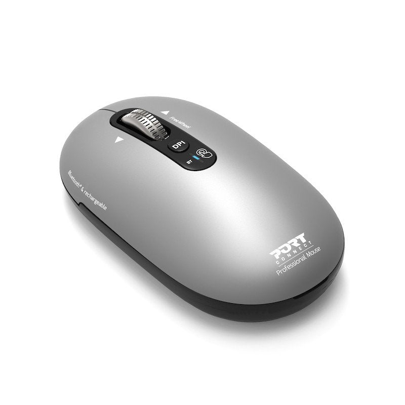 Port Connect Wireless & Bluetooth Rechargeable Pure Mac Mouse, Light Gray