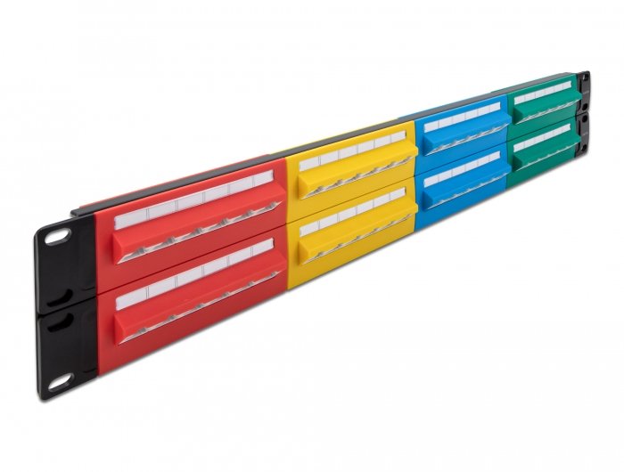 Delock 66881 Panel De Conexiones De 19? De 48 Puertos Cat.5e 2u De Colores