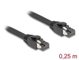 Delock Cable De Red Rj45 Cat.8.1 S/Ftp 25 Cm Bis 40 Gbps Negro