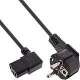 Cable De Alimentación Inline, Schutzkontakt En Ángulo A C13 En Ángulo Izquierdo, Negro, 3 M