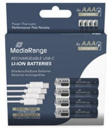 Mediarange Usb-C Li-Ion Akku Micro Aaa Lr03 1 5v 500mah 4er Pack