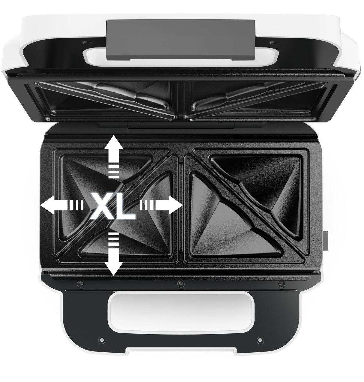 Sandwichera  Tefal Snack Xl Sw7011, Blanco/Gris, 850 Vatios, Con 2 Juegos De Platos Sw 7011