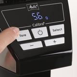 Molinillo De Café Melitta Calibra 1027-01  Eléctrico Cónico Con 39 Ajustes De Molienda, Apto Para Distintas Cafeteras, Moledor De Café Con Báscula Digital Y Pantalla Lcd, 200?G, Negro