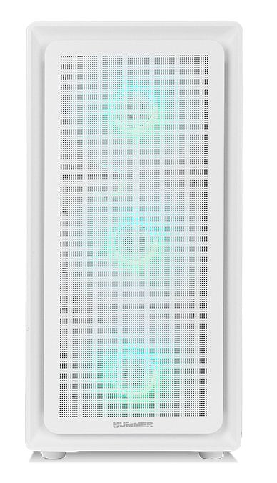 Caja Nox Semitorre Hyperflow Hummer Aero Argb Blanca Usb 3.0 Type C