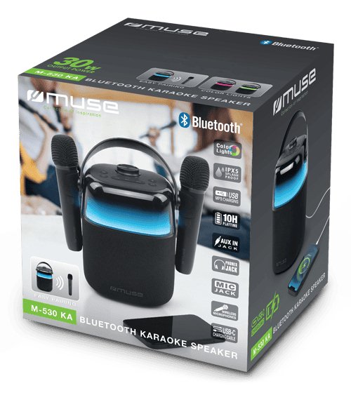 Altavoz Portátil Muse M-530 Ka Black  Karaoke
