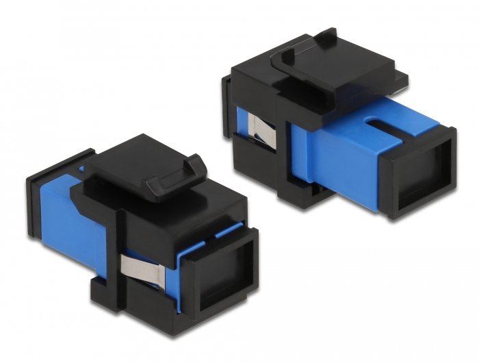 Keystone Modul Sc Simplex Buchse Zu Sc Simplex Buchse Blau   Schwarz