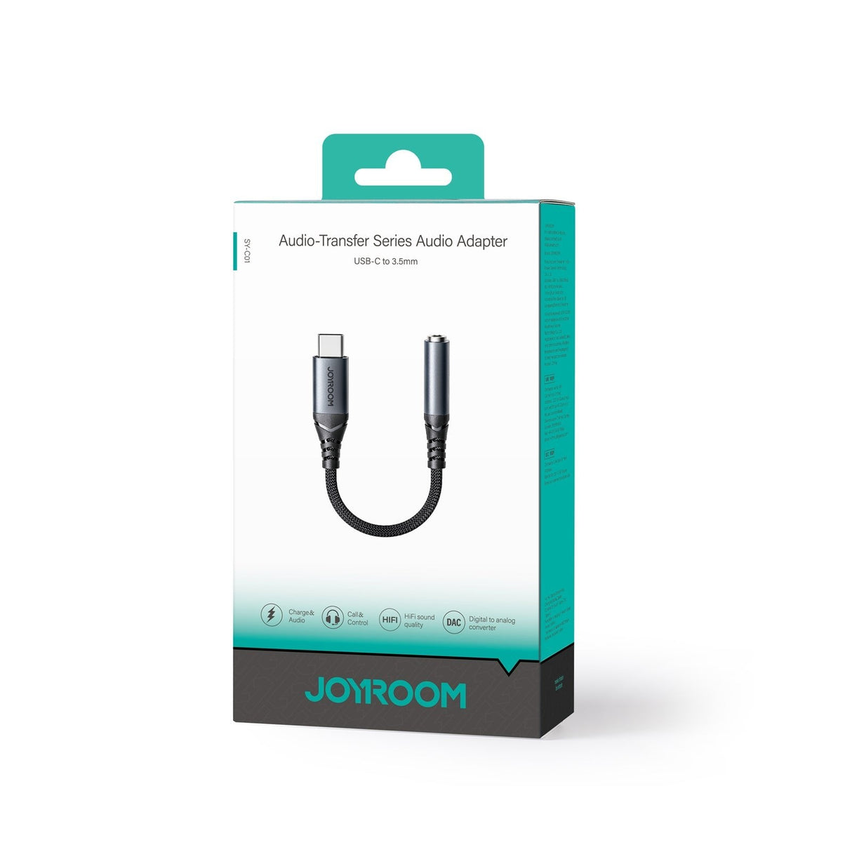 Adapter Dac Joyroom Sy-C01 Usb-C Do Mini Jack 3.5 Mm - Negro
