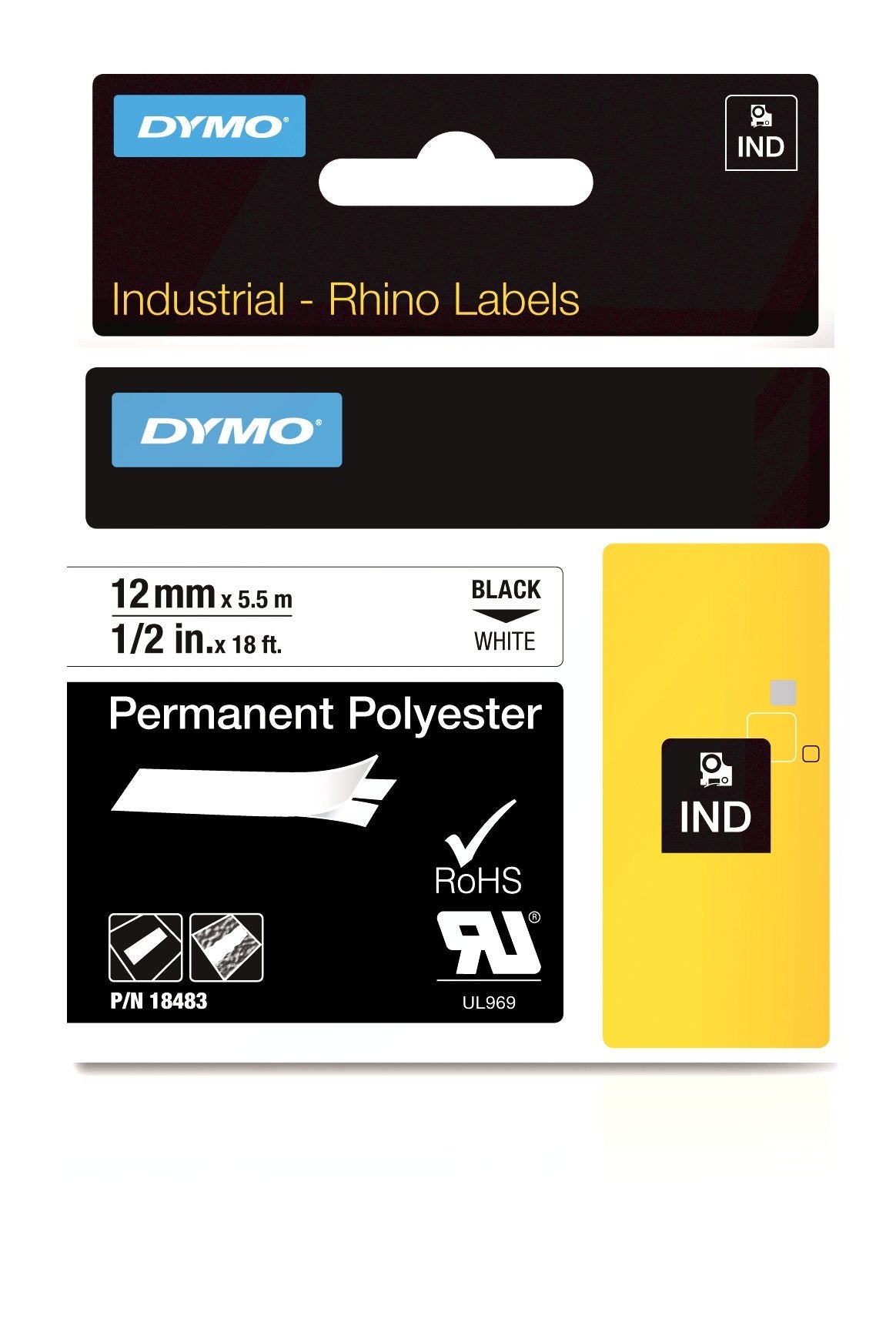 EAN 0071701184832 - DYMO 18483 cinta para impresora de etiquetas Negro sobre blanco imagen 1