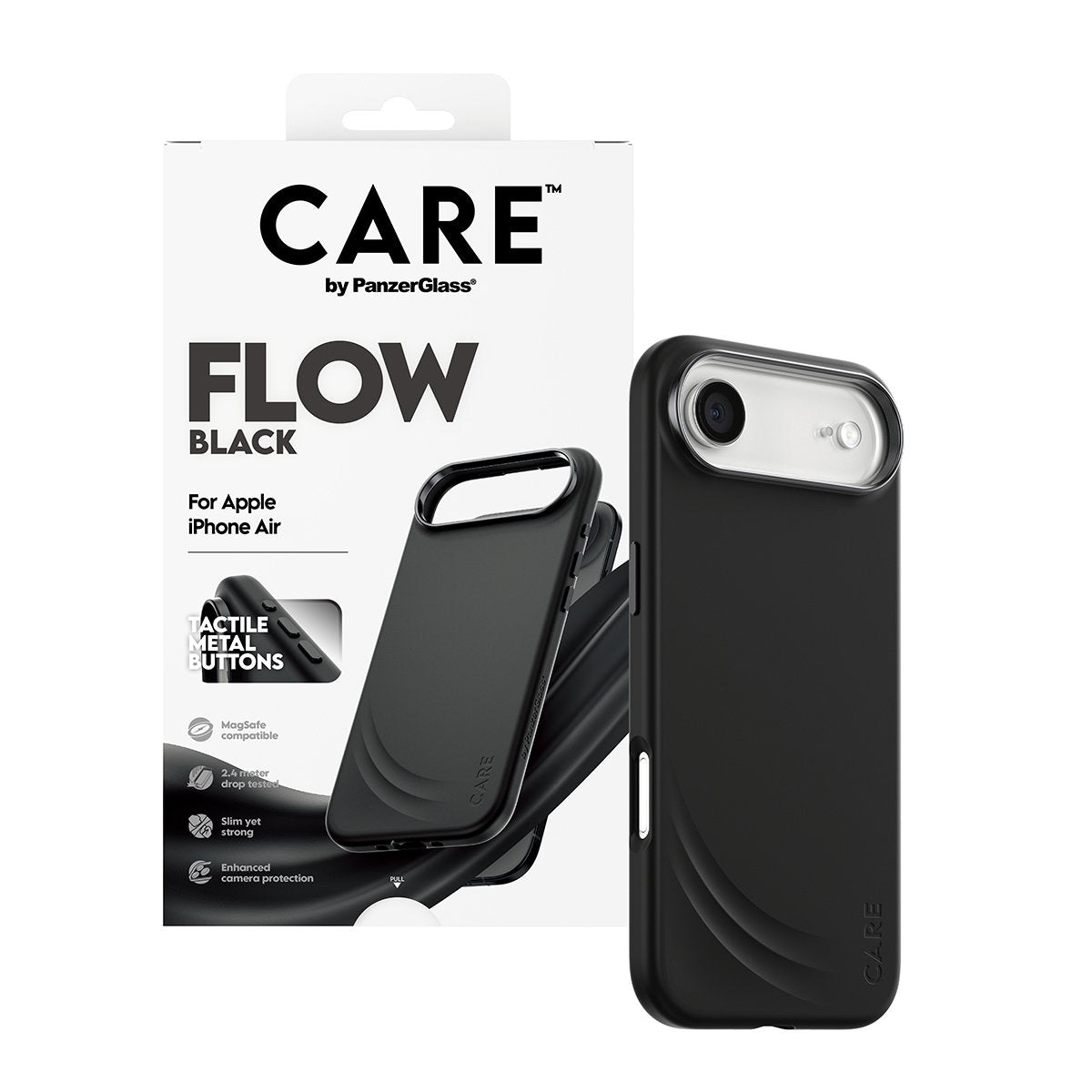 Panzerglass Care By ® Flow Case Black W. Magsafe Iphone Air Funda Para Apple - Iphone Air Negro
