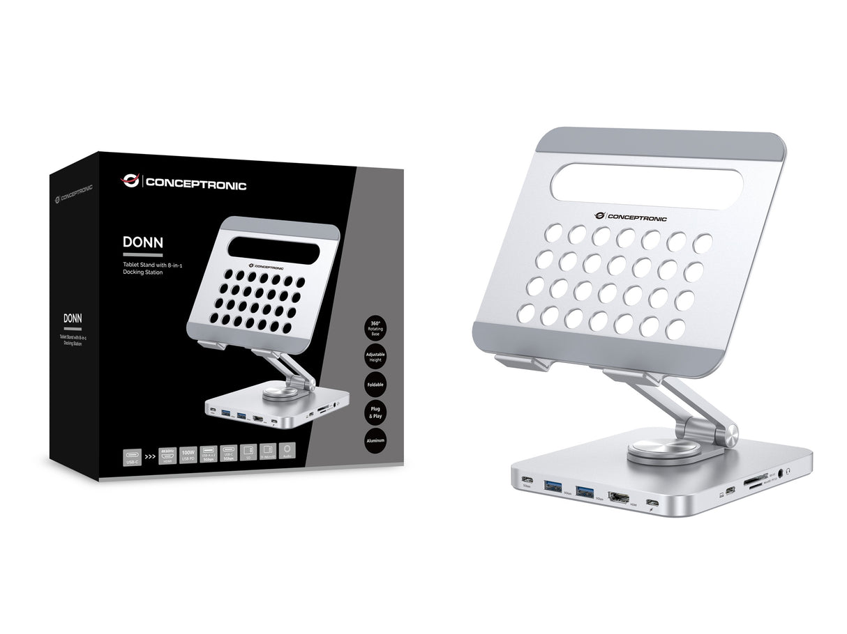 Docking Usb-C Soporte Conceptronic 1xhdmi4k 2xusb-A 3.0 1xusb-C 1xusb-C Pd100w 1x3,5mm 1xsd/Sdmicro