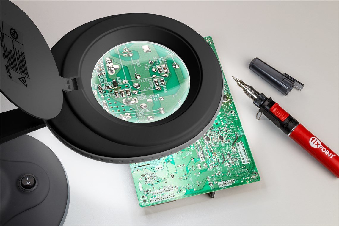 Lupa 6w 450lm 100mm 30led Stand Negro