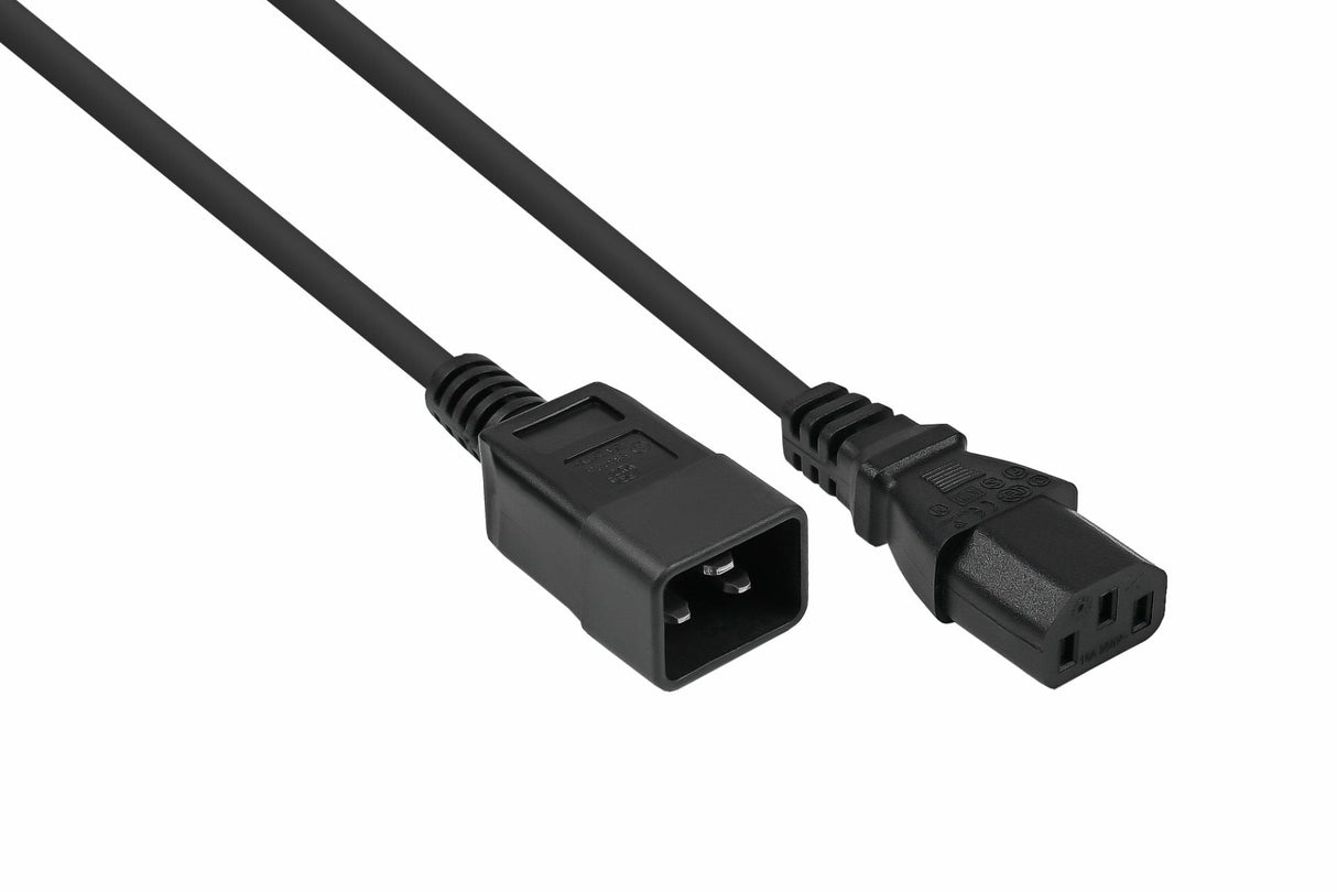 Kabelmeister Cable Alargador Iec C20 An C13 Negro. 1m