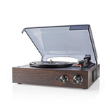 Nedis Tocadiscos 33  45  78 Rpm  18 W Conversión A Mp3  Abs  Mdf  Marrón