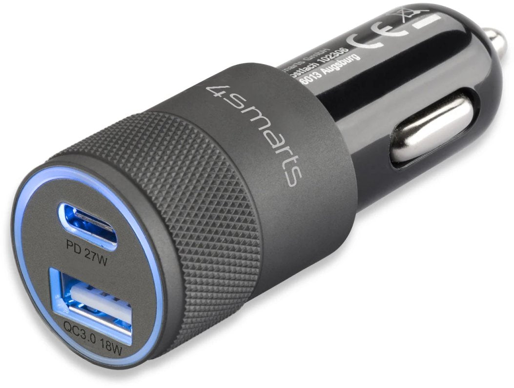4smarts Cargador De Coche Rapido+ Mit Quick Charge Pd 27w Negro