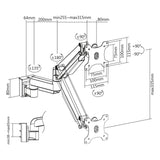 Inline® Slatwall Lifter Monitor Holder, Silver