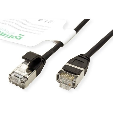 Roline Verde U Ftp Cable De Red Cat.6a (Class Ea), Lsoh, Slim, Schwarz, 0,15 M