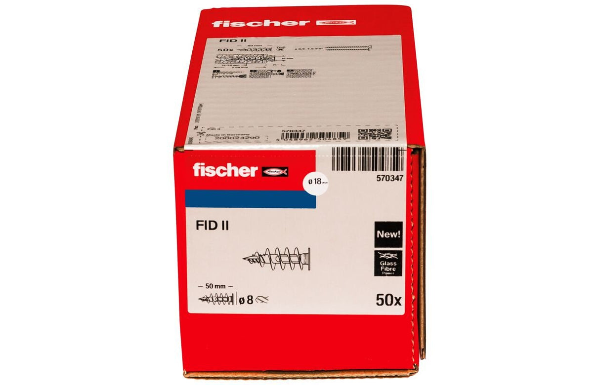 Tacos Aislantes Fischer Fid Ii 50 Mm Blanco, 50 Unidades 570347