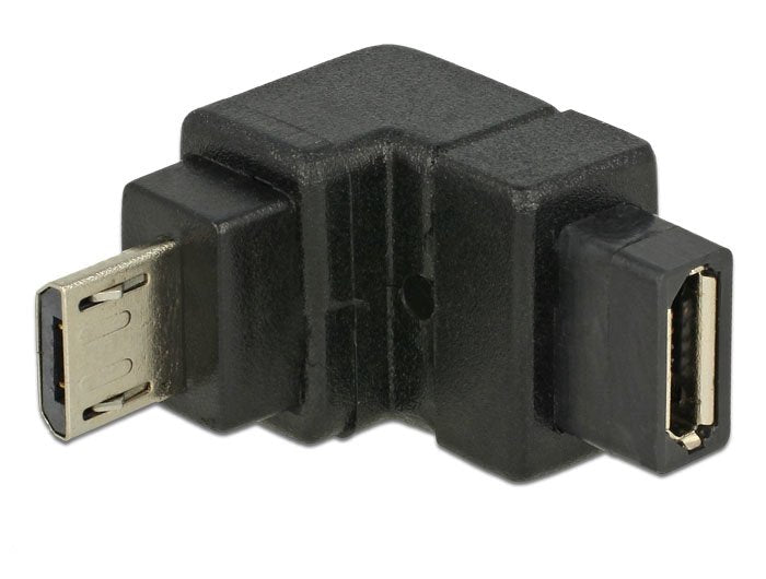 Delock Adaptador Usb 2.0 Micro-B Macho> Usb 2.0 Micro-B Hembra En Angulo