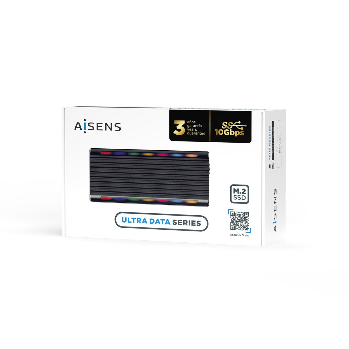 Aisens Caja Externa Para Disco Ssd M.2 Sata Nvme Usb 3.2  Sin Tornillos Asm2-Rgb012b