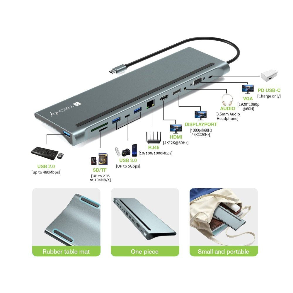 Notebook Docking Statio N Techly Usb-C On Hdmi