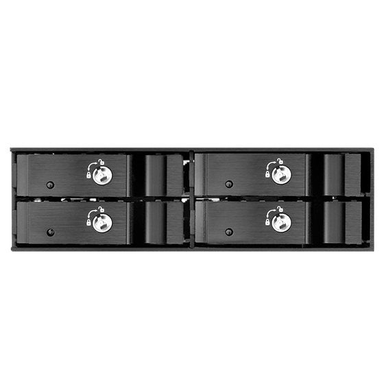Silverstone Fs204 Bahía Frontal 5.25" Negro Para 4 Discos Duros Sata 2.5"