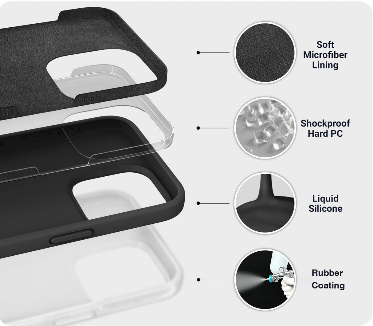 Infinite Riga Iphone 16 Pro  Max Black Cover. Material: